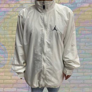 Vintage 90s Nike Air Jordan White Classic Spellout Windbreaker